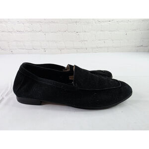 Andrea Carrano Womens Suede Slip On Closed Toe Loafer Flats Black Size 36/ 6